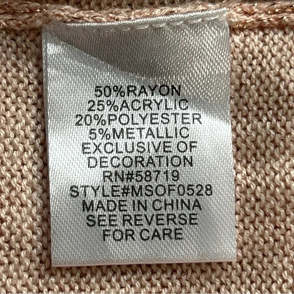 Sparkle Metallic Shirt Cardigan Set Large Peach Jewel Career Office‎ Elegant - Picture 12 of 13